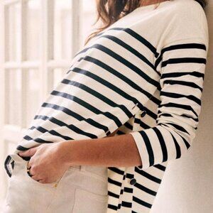 Sézane Noan Marinière (XXXL) - Cream & Navy - Striped Breton Tee